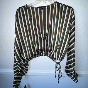 Forever 21 Contemporary Cropped Bat Wing Blouse